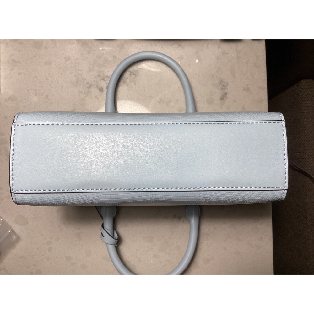 Michael Kors‎ Sheila Satchel Vista Blue Reptile Embossed Vegan Leather Small - Picture 10 of 10